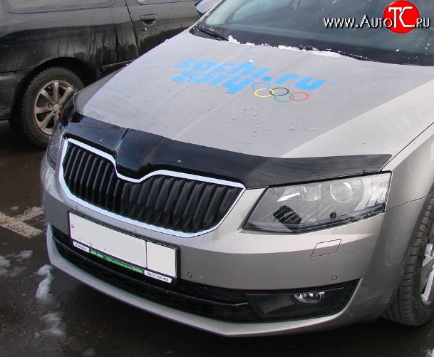 2 879 р. Дефлектор капота NovLine Skoda Octavia A7 дорестайлинг лифтбэк (2012-2017)  с доставкой в г. Набережные‑Челны