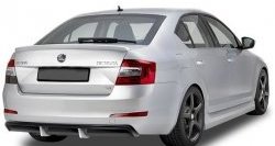 5 999 р. Накладка на задний бампер CT Skoda Octavia A7 дорестайлинг лифтбэк (2012-2017) (Неокрашенная)  с доставкой в г. Набережные‑Челны. Увеличить фотографию 2