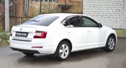 1 299 р. Защитная накладка на задний бампер RA Skoda Octavia A7 дорестайлинг лифтбэк (2012-2017)  с доставкой в г. Набережные‑Челны. Увеличить фотографию 2