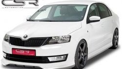 5 999 р. Накладка на передний бампер CSR style  Skoda Rapid ( NH3,  NH1) (2012-2017) дорестайлинг лифтбэк, хэтчбэк дорестайлинг (Неокрашенная)  с доставкой в г. Набережные‑Челны. Увеличить фотографию 2