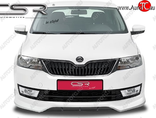 5 999 р. Накладка на передний бампер CSR style  Skoda Rapid ( NH3,  NH1) (2012-2017) дорестайлинг лифтбэк, хэтчбэк дорестайлинг (Неокрашенная)  с доставкой в г. Набережные‑Челны