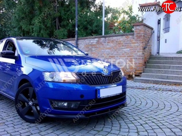 6 299 р. Накладка на передний бампер Splitter Skoda Rapid NH1 хэтчбэк дорестайлинг (2012-2017) (Неокрашенная)  с доставкой в г. Набережные‑Челны