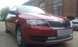 2 399 р. Сетка на бампер Russtal (хром) Skoda Rapid NH3 дорестайлинг лифтбэк (2012-2017)  с доставкой в г. Набережные‑Челны. Увеличить фотографию 3