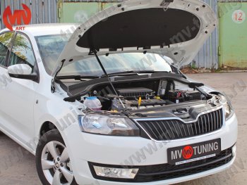 2 969 р. Упор капота MV-Tuning (одинарный) Skoda Rapid NH1 хэтчбэк дорестайлинг (2012-2017)  с доставкой в г. Набережные‑Челны. Увеличить фотографию 2