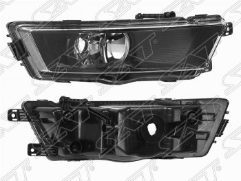 Правая противотуманная фара (чёрная) SAT Skoda (Шкода) Rapid (Рапид) ( NH3,  NH1) (2012-2017) NH3, NH1 дорестайлинг лифтбэк, хэтчбэк дорестайлинг