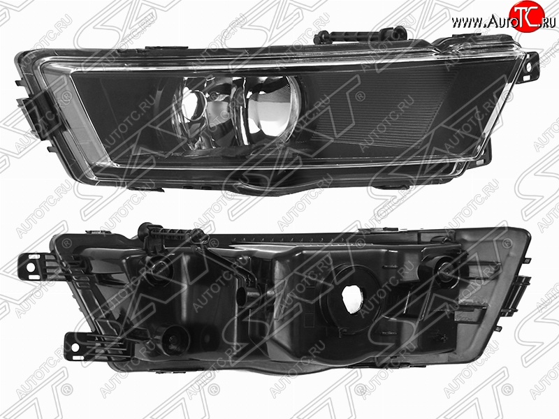 2 039 р. Правая противотуманная фара (чёрная) SAT  Skoda Rapid ( NH3,  NH1) (2012-2017) дорестайлинг лифтбэк, хэтчбэк дорестайлинг  с доставкой в г. Набережные‑Челны