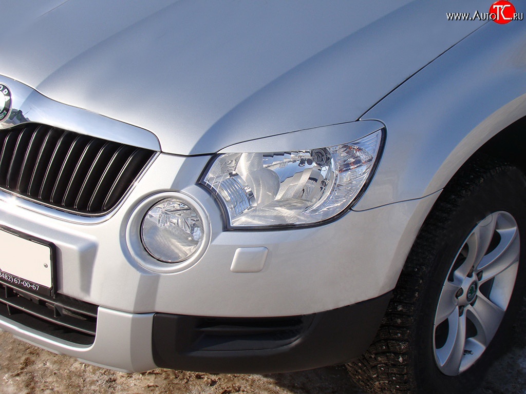 1 149 р. Реснички Sport v2 на фары  Skoda Yeti (2009-2013) (Неокрашенные)  с доставкой в г. Набережные‑Челны