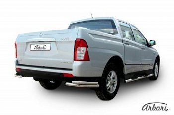 8 369 р. Защита заднего бампера Arbori SSANGYONG Actyon Sport (2012-2025)  с доставкой в г. Набережные‑Челны. Увеличить фотографию 1