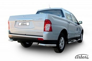 8 909 р. Защита заднего бампера Arbori SSANGYONG Actyon Sport (2012-2025)  с доставкой в г. Набережные‑Челны. Увеличить фотографию 1