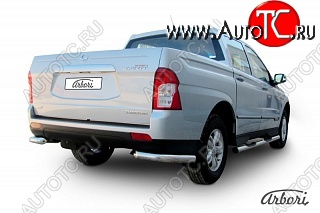 8 909 р. Защита заднего бампера Arbori SSANGYONG Actyon Sport (2012-2025)  с доставкой в г. Набережные‑Челны