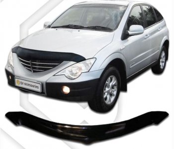 2 159 р. Дефлектор капота CA-Plastiс  SSANGYONG Actyon  1 (2006-2010) (Classic черный, Без надписи)  с доставкой в г. Набережные‑Челны. Увеличить фотографию 1