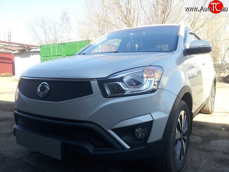 2 099 р. Нижняя сетка на бампер Russtal (черная) SSANGYONG Actyon рестайлинг (2013-2021)  с доставкой в г. Набережные‑Челны