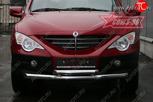 1 052 р. Защита переднего бампера двойная Souz-96 (d76/60) SSANGYONG Actyon 1 (2006-2010)  с доставкой в г. Набережные‑Челны