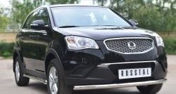 12 949 р. Одинарная защита переднего бампера диаметром 63 мм SLITKOFF  SSANGYONG Actyon (2010-2013) дорестайлинг  с доставкой в г. Набережные‑Челны. Увеличить фотографию 4