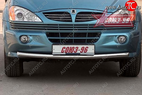 9 989 р. Защита переднего бампера одинарная Souz-96 (d60) SSANGYONG Kyron дорестайлинг (2005-2007)  с доставкой в г. Набережные‑Челны