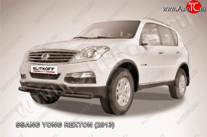 9 999 р. Защита переднего бампер Slitkoff  SSANGYONG Rexton  Y290 (2012-2017) (Цвет: серебристый)  с доставкой в г. Набережные‑Челны