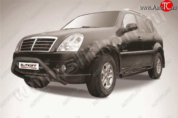 20 999 р. Кенгурятник d57 широкий мини  SSANGYONG Rexton  Y250 (2006-2012) (Цвет: серебристый)  с доставкой в г. Набережные‑Челны