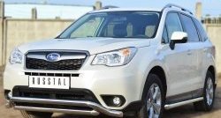 25 599 р. Защита переднего бампера (2 трубыØ63 мм, волна, нержавейка) SLITKOFF Subaru Forester SJ дорестайлинг (2012-2016)  с доставкой в г. Набережные‑Челны. Увеличить фотографию 4