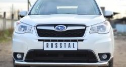 18 999 р. Одинарная защита переднего бампера диаметром 76 мм SLITKOFF  Subaru Forester  SJ (2012-2016) дорестайлинг  с доставкой в г. Набережные‑Челны. Увеличить фотографию 2