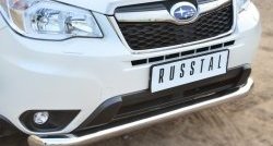 18 999 р. Одинарная защита переднего бампера диаметром 76 мм SLITKOFF  Subaru Forester  SJ (2012-2016) дорестайлинг  с доставкой в г. Набережные‑Челны. Увеличить фотографию 3