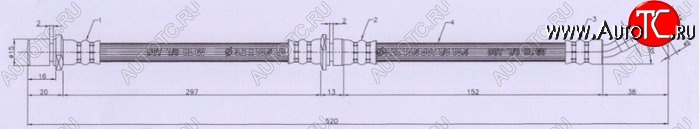 639 р. Тормозной шланг SAT (передний, правый) Subaru Impreza GC седан (1992-2000)  с доставкой в г. Набережные‑Челны