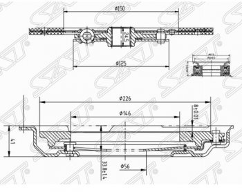 10 249 р. Комплект сцепления SAT (EJ254/EJ20#/EJ18S не турбо) Subaru Forester SF рестайлинг (2000-2002)  с доставкой в г. Набережные‑Челны. Увеличить фотографию 2