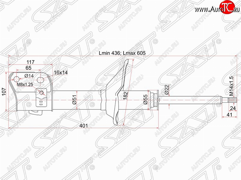 3 499 р. Правый амортизатор передний SAT  Subaru Forester  SF (2000-2002) рестайлинг  с доставкой в г. Набережные‑Челны