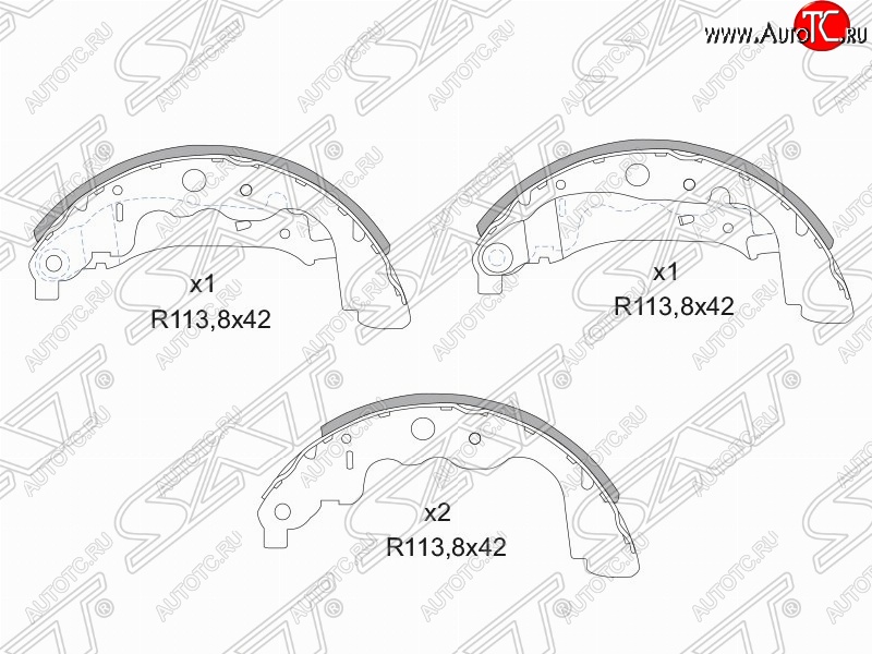 1 429 р. Колодки тормозные задние SAT  Subaru Forester ( SF,  SG) - Impreza ( GC,  GD,  GG)  с доставкой в г. Набережные‑Челны