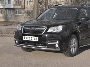 26 999 р. Защита переднего бампера SLITKOFF d63 секции-d42 дуга  Subaru Forester  SJ (2016-2019) рестайлинг  с доставкой в г. Набережные‑Челны. Увеличить фотографию 2