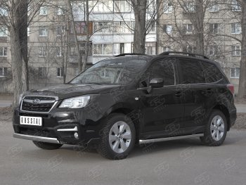 15 649 р. Защита переднего бампера (Ø75x42 мм, нержавейка) Russtal Subaru Forester SJ рестайлинг (2016-2019)  с доставкой в г. Набережные‑Челны. Увеличить фотографию 4