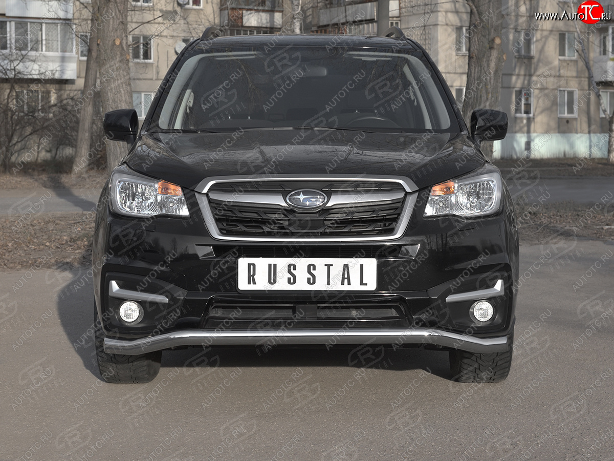 20 599 р. Защита переднего бампера SLITKOFF d63 волна Subaru Forester SJ рестайлинг (2016-2019)  с доставкой в г. Набережные‑Челны