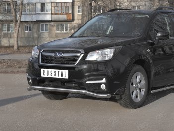 20 599 р. Защита переднего бампера SLITKOFF d63 волна Subaru Forester SJ рестайлинг (2016-2019)  с доставкой в г. Набережные‑Челны. Увеличить фотографию 2