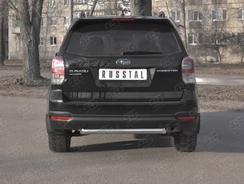 17 349 р. Защита заднего бампера (Ø63, нержавейка) SLITKOFF  Subaru Forester  SJ (2016-2019) рестайлинг  с доставкой в г. Набережные‑Челны. Увеличить фотографию 1