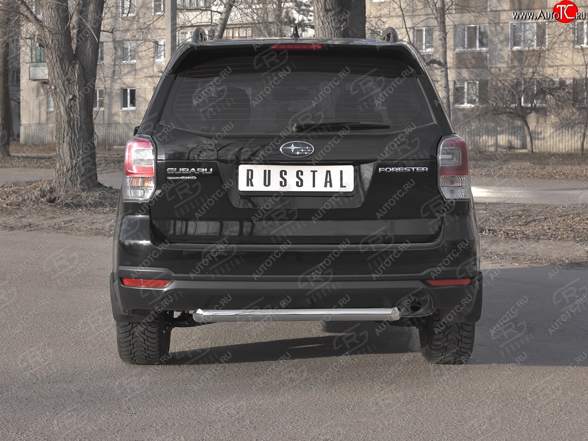 17 349 р. Защита заднего бампера (Ø63, нержавейка) SLITKOFF  Subaru Forester  SJ (2016-2019) рестайлинг  с доставкой в г. Набережные‑Челны