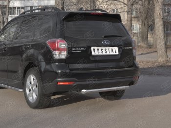 17 349 р. Защита заднего бампера (Ø63, нержавейка) SLITKOFF  Subaru Forester  SJ (2016-2019) рестайлинг  с доставкой в г. Набережные‑Челны. Увеличить фотографию 2