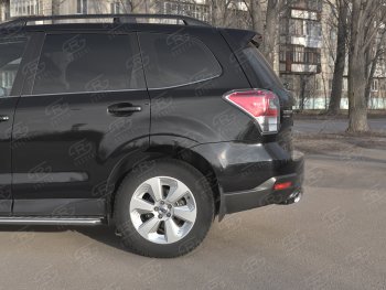 9 999 р. Защита заднего бампера (Ø75х42 мм, нержавейка) Russtal Subaru Forester SJ рестайлинг (2016-2019)  с доставкой в г. Набережные‑Челны. Увеличить фотографию 3