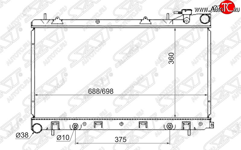 7 649 р. Радиатор двигателя SAT (пластинчатый) Subaru Forester SG дорестайлинг (2002-2005)  с доставкой в г. Набережные‑Челны