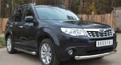 17 999 р. Одинарная защита переднего бампера диаметром 76 мм SLITKOFF  Subaru Forester  SH (2008-2013)  с доставкой в г. Набережные‑Челны. Увеличить фотографию 2