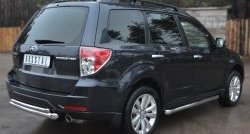 21 699 р. Защита порогов SLITKOFF (труба D63 мм)  Subaru Forester  SH (2008-2013) (Защита порогов с со скосами на торцах (вариант 1))  с доставкой в г. Набережные‑Челны. Увеличить фотографию 4