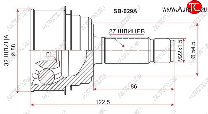 1 459 р. ШРУС SAT (наружный, GDB EJ20 6MT 4WD)  Subaru Impreza ( GD,  GG) (2000-2007) седан дорестайлинг, хэтчбэк дорестайлинг, седан 1-ый рестайлинг, хэтчбэк 1-ый рестайлинг, седан 2-ой рестайлинг, хэтчбэк 2-ой рестайлинг  с доставкой в г. Набережные‑Челны