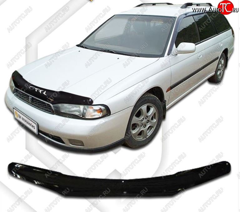 1 999 р. Дефлектор капота CA-Plastic  Subaru Legacy  BD/B11 (1993-1996) седан дорестайлинг (Classic черный, Без надписи)  с доставкой в г. Набережные‑Челны