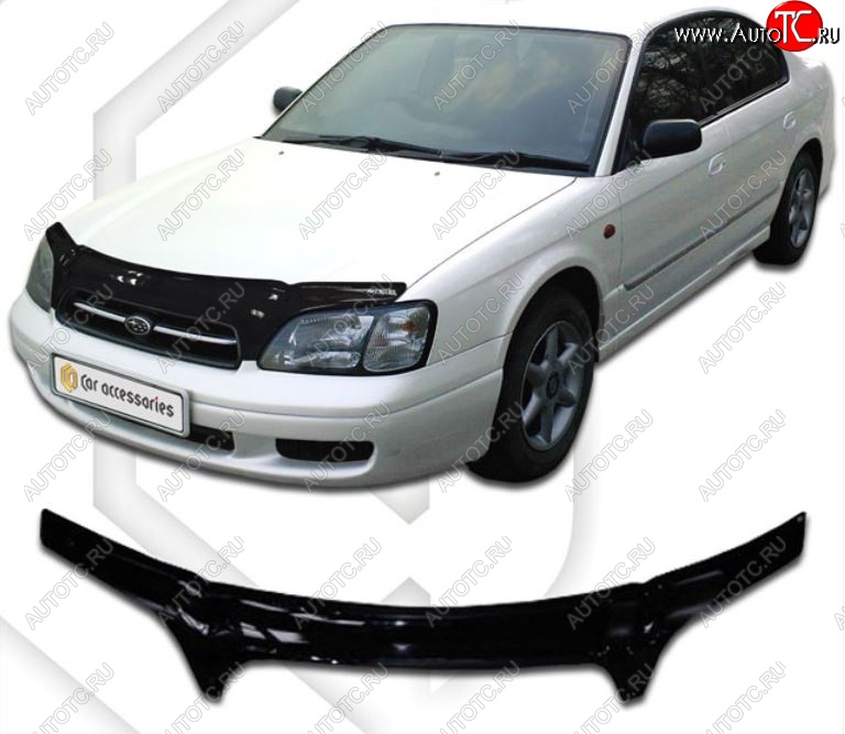 2 369 р. Дефлектор капота (BE5, BE9, BEE) CA-Plastiс Subaru Legacy BH/BE12 универсал (1998-2003) (Classic черный, Без надписи)  с доставкой в г. Набережные‑Челны