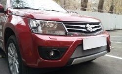 1 539 р. Сетка на бампер Russtal (хром) Suzuki Grand Vitara JT 3 двери 2-ой рестайлинг (2012-2016)  с доставкой в г. Набережные‑Челны. Увеличить фотографию 2