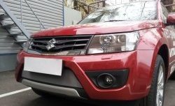 1 539 р. Сетка на бампер Russtal (хром) Suzuki Grand Vitara JT 3 двери 2-ой рестайлинг (2012-2016)  с доставкой в г. Набережные‑Челны. Увеличить фотографию 3