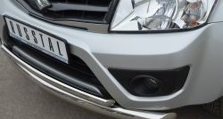 21 349 р. Защита переднего бампера (2 трубыØ76 и 42 мм, нержавейка) SLITKOFF  Suzuki Grand Vitara  JT (2012-2016) 3 двери 2-ой рестайлинг  с доставкой в г. Набережные‑Челны. Увеличить фотографию 4