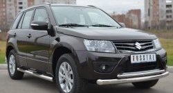 20 449 р. Защита переднего бампера (2 трубыØ76 и 42 мм, нержавейка) SLITKOFF  Suzuki Grand Vitara  JT 5 дверей (2012-2016) 2-ой рестайлинг  с доставкой в г. Набережные‑Челны. Увеличить фотографию 4