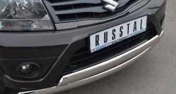 27 999 р. Защита переднего бампера (2 трубыØ75х42 мм, нержавейка) Russtal Suzuki Grand Vitara JT 5 дверей 2-ой рестайлинг (2012-2016)  с доставкой в г. Набережные‑Челны. Увеличить фотографию 2