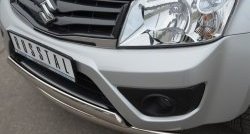 22 299 р. Защита переднего бампера (2 трубыØ75х42 мм, нержавейка) Russtal Suzuki Grand Vitara JT 3 двери 2-ой рестайлинг (2012-2016)  с доставкой в г. Набережные‑Челны. Увеличить фотографию 3