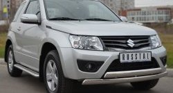 22 299 р. Защита переднего бампера (2 трубыØ75х42 мм, нержавейка) Russtal Suzuki Grand Vitara JT 3 двери 2-ой рестайлинг (2012-2016)  с доставкой в г. Набережные‑Челны. Увеличить фотографию 4