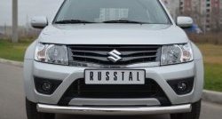 17 449 р. Одинарная защита переднего бампера диаметром 76 мм (3 дв.) SLITKOFF Suzuki Grand Vitara JT 3 двери 2-ой рестайлинг (2012-2016)  с доставкой в г. Набережные‑Челны. Увеличить фотографию 2